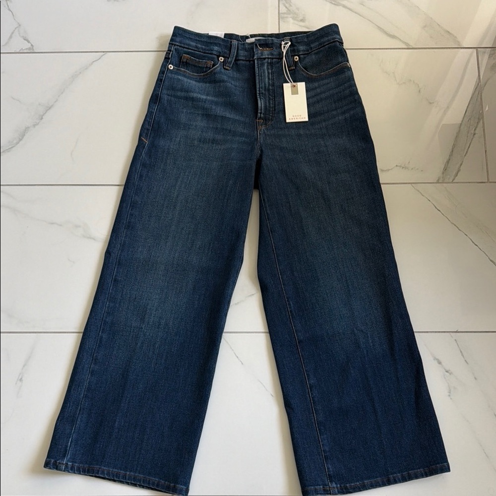 Good American Good Waist palazzo crop Dark Blue Women’s Jeans